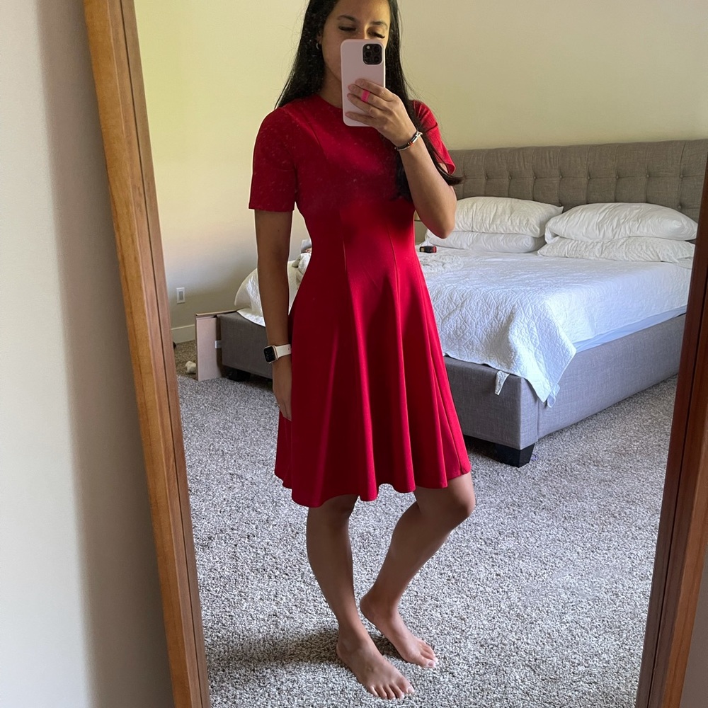 Pleated Red Boutique Dress